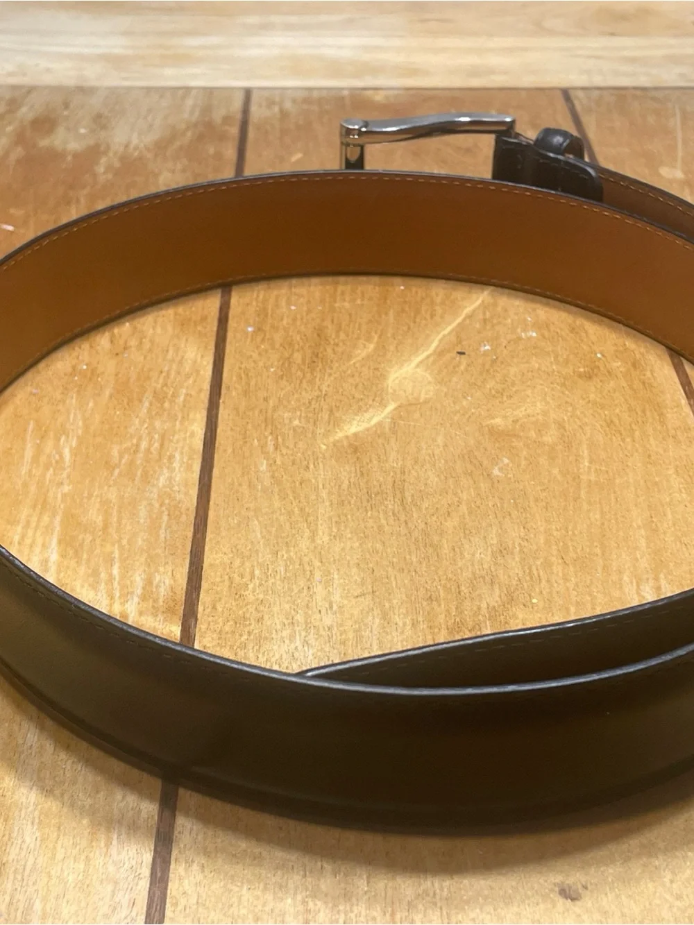 Magnanni Carbon Leather Belt with Silver Buckle Made in Spain Size 34 Black
